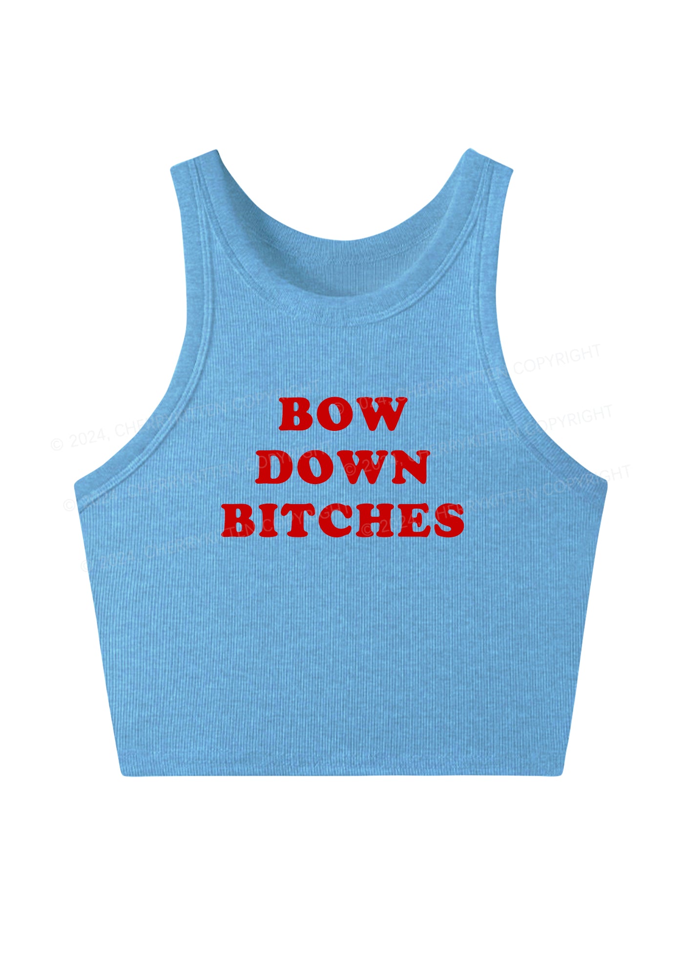 Bow Down Bxxches Y2K Crop Tank Top Cherrykitten