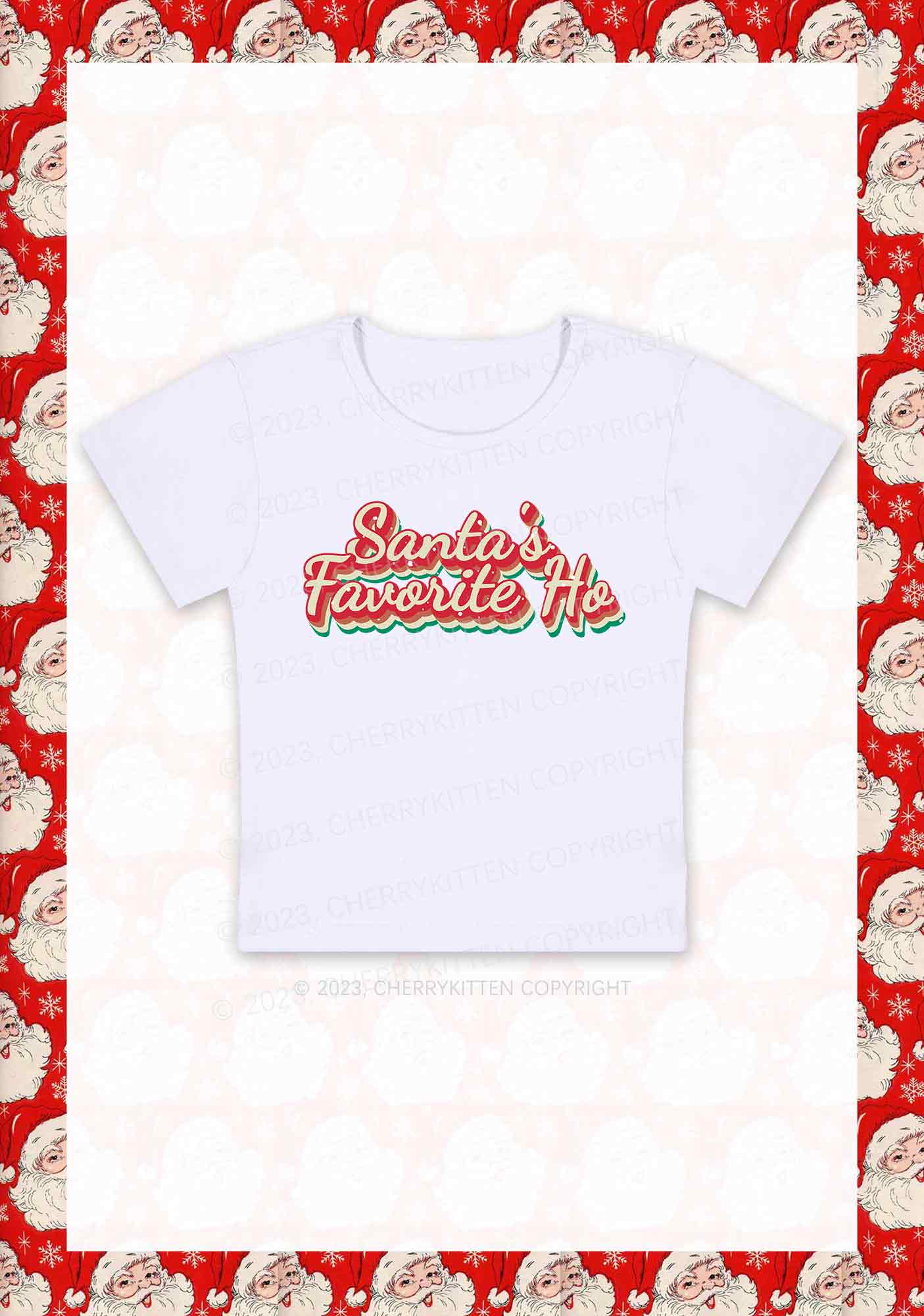 Santa's Favorite Ho Christmas Baby Tee Cherrykitten