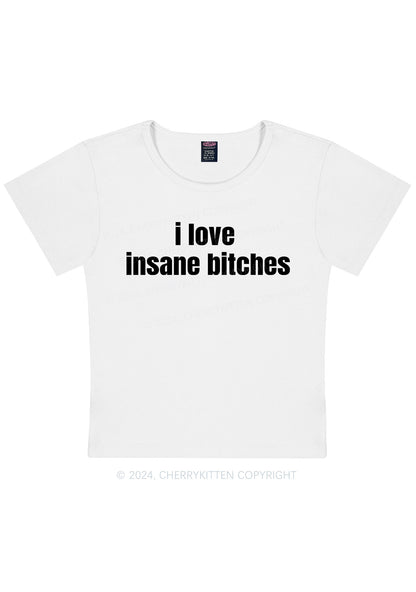 I Love Insane Bxxches Y2K Valentine's Day Baby Tee Cherrykitten