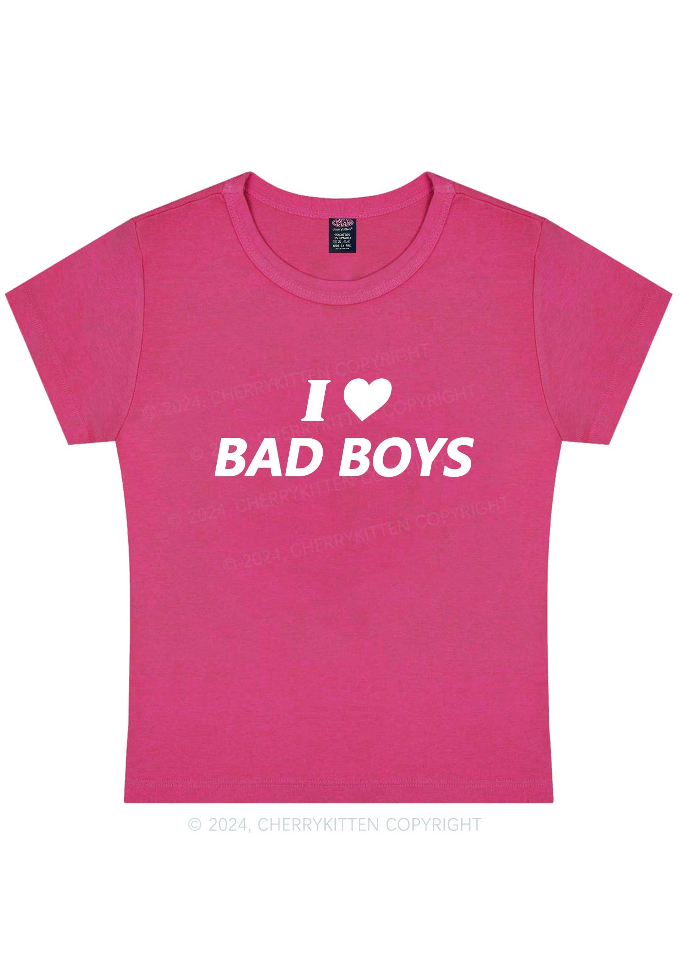 I Love Bad Boys Y2K Baby Tee Cherrykitten