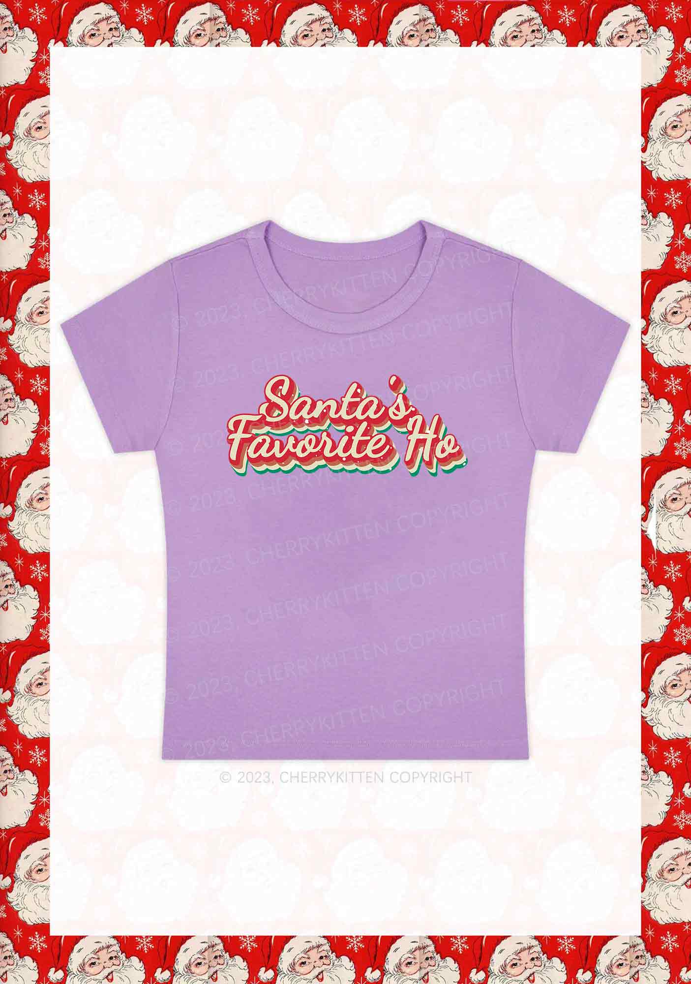 Santa's Favorite Ho Christmas Baby Tee Cherrykitten