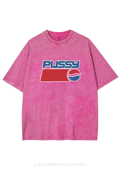 Red Blue Puxxy Y2K Washed Tee Cherrykitten