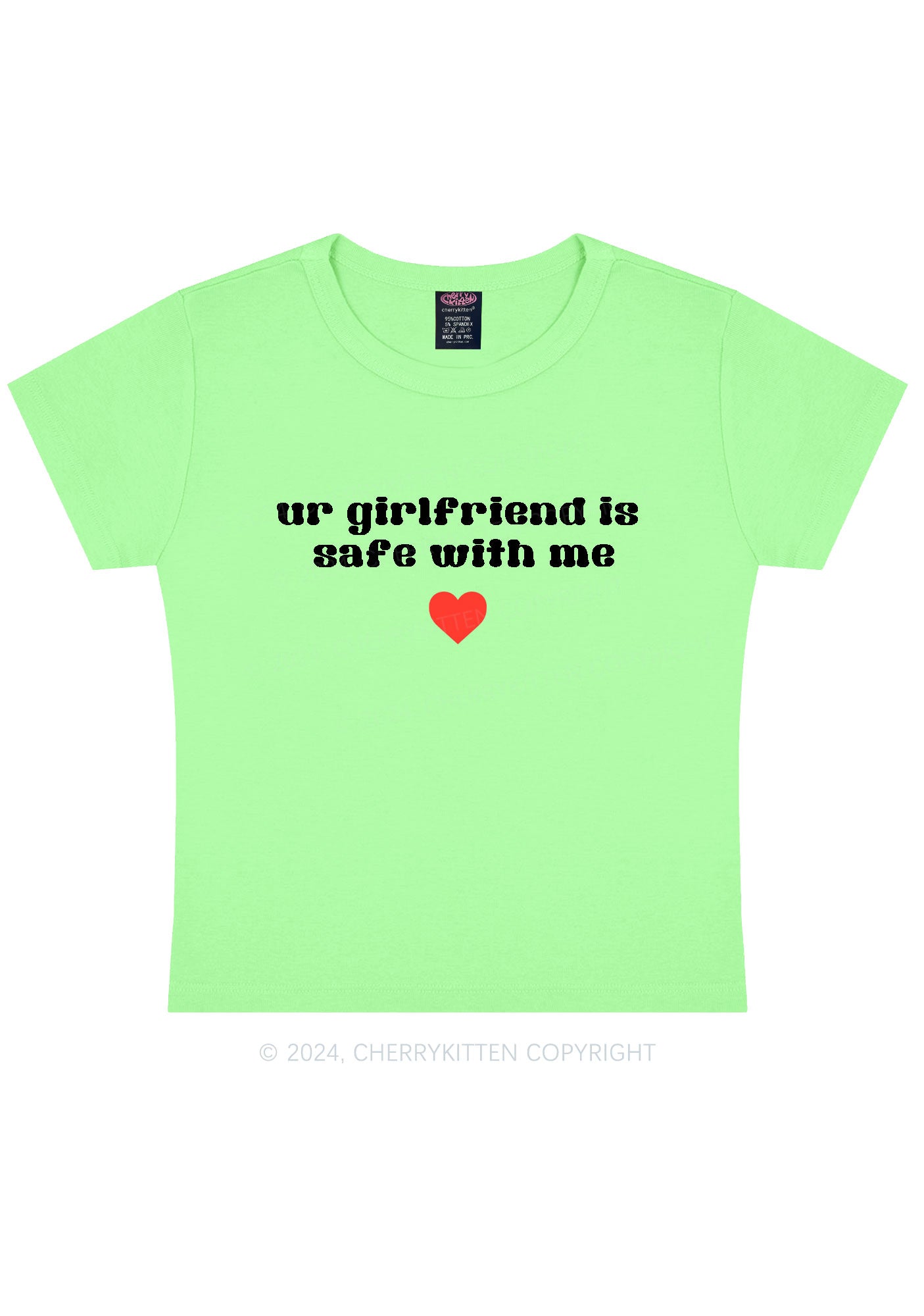 Ur Girlfriend Is Safe With Me Y2K Baby Tee Cherrykitten