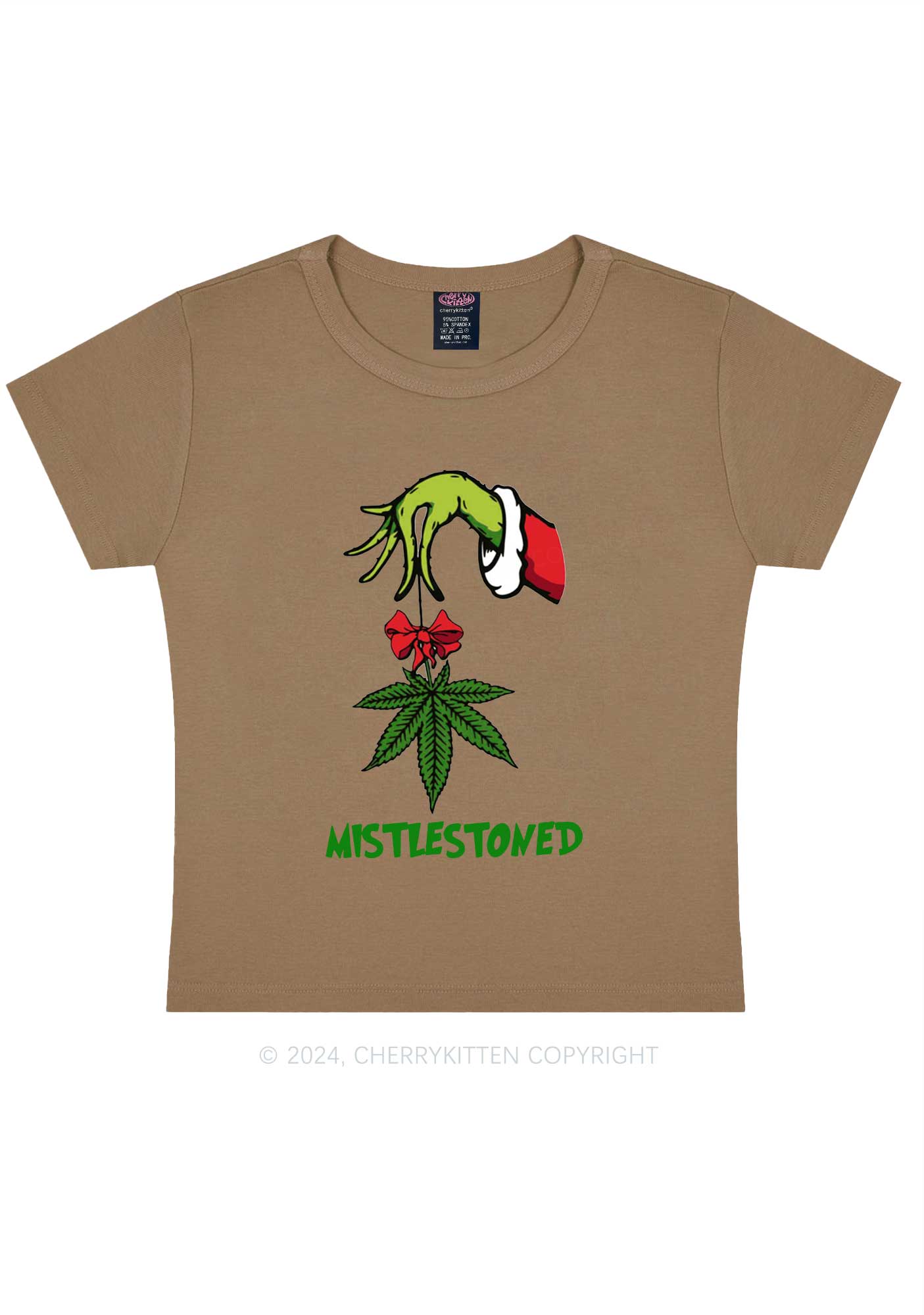 Christmas Mistlestoned Y2K Baby Tee Cherrykitten