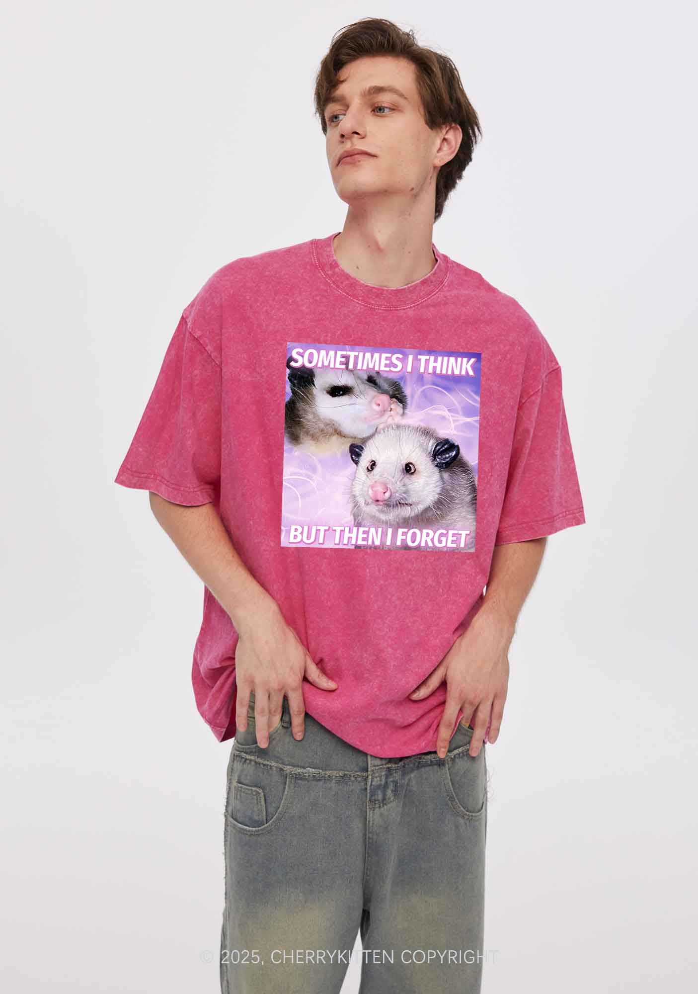 Rats Think Then Forget Y2K Washed Tee Cherrykitten