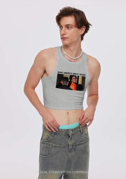 Luigi Yelling Y2K Crop Tank Top Cherrykitten