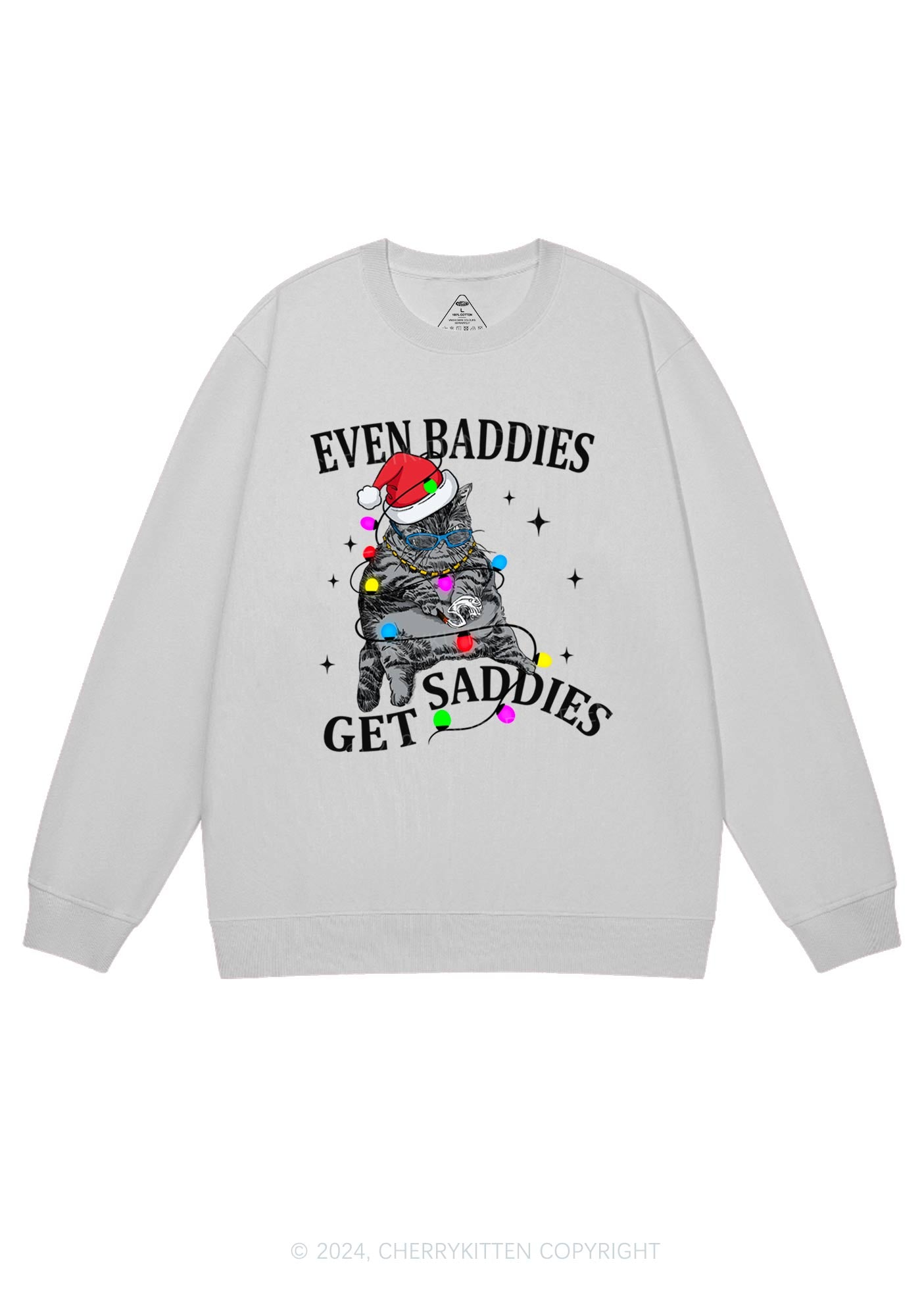 Christmas Baddie Cat Y2K Sweatshirt Cherrykitten