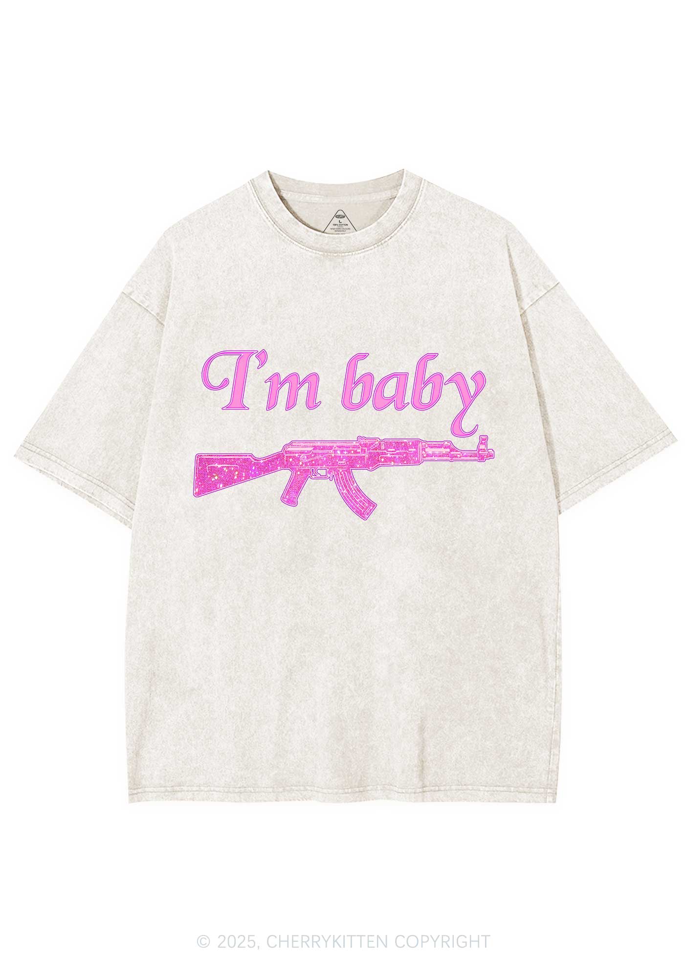 I Am Baby Y2K Washed Tee Cherrykitten