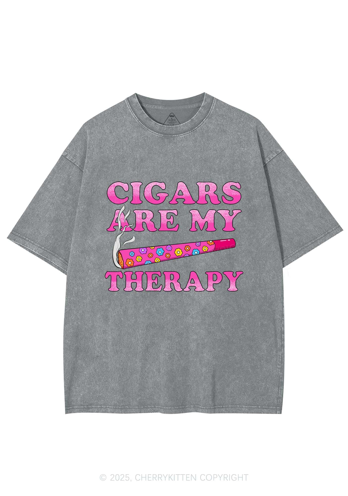 Cigars Are My Therapy Y2K Washed Tee Cherrykitten