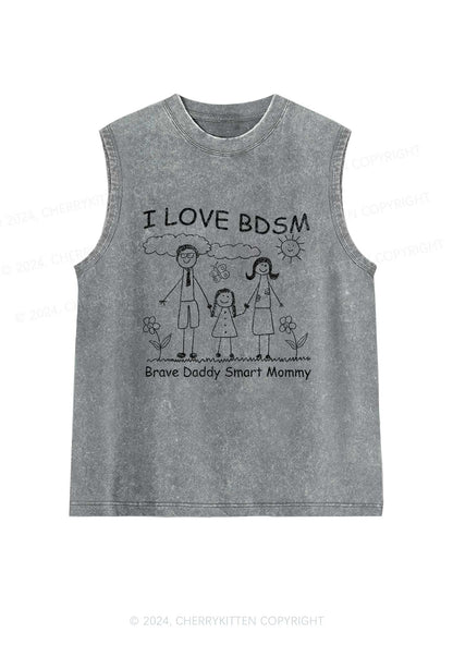 I Love BDSM Y2K Washed Tank Cherrykitten