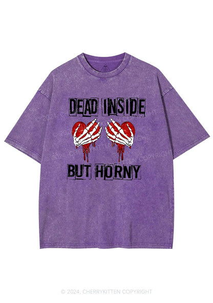 Dead Inside But Hxrny Y2K Valentine's Day Washed Tee Cherrykitten