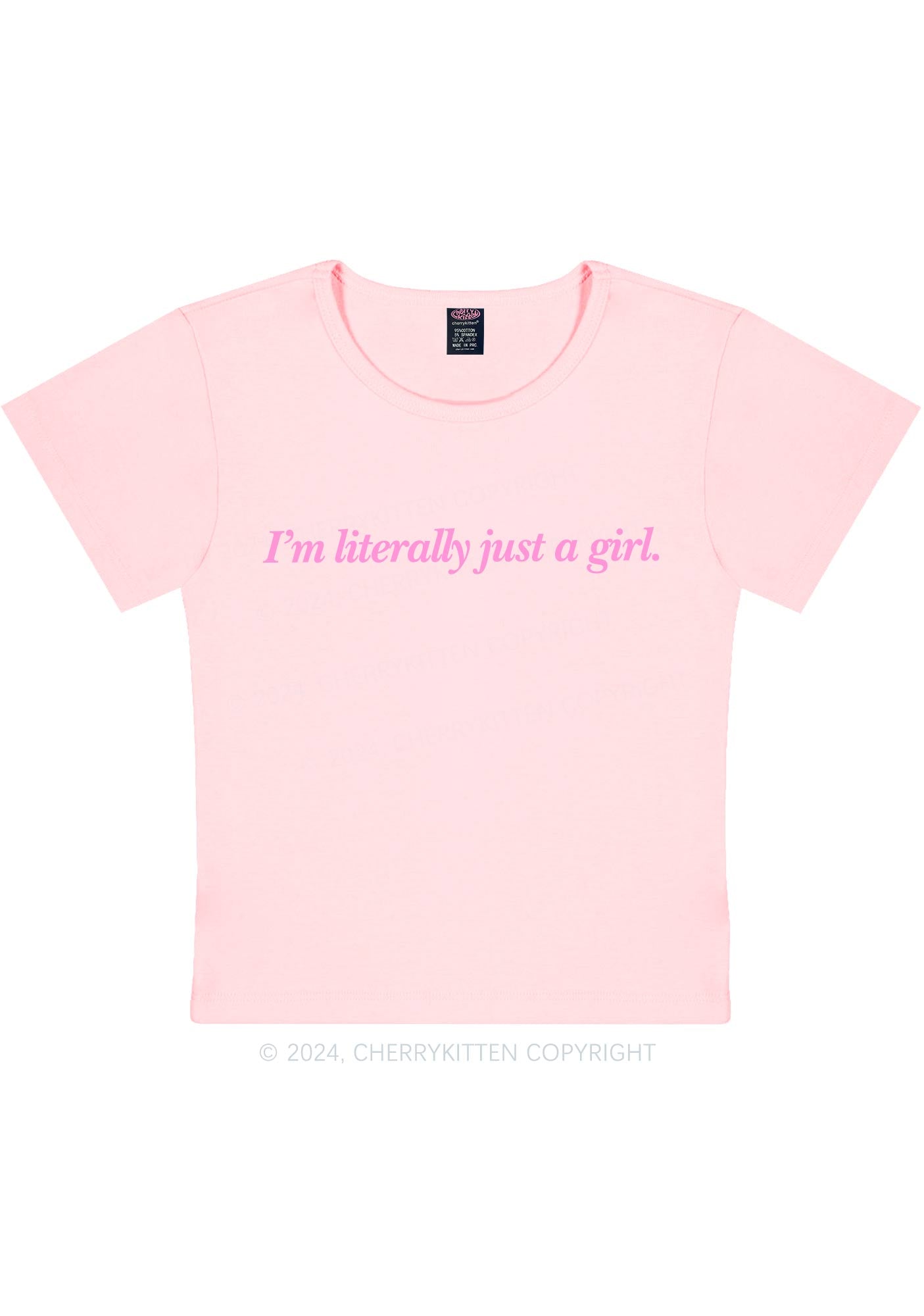 Literally Just A Girl Y2K Baby Tee Cherrykitten