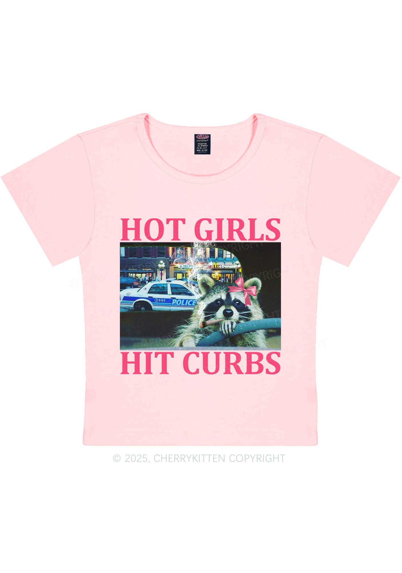 Hot Girls Hit Curbs Y2K Baby Tee Cherrykitten