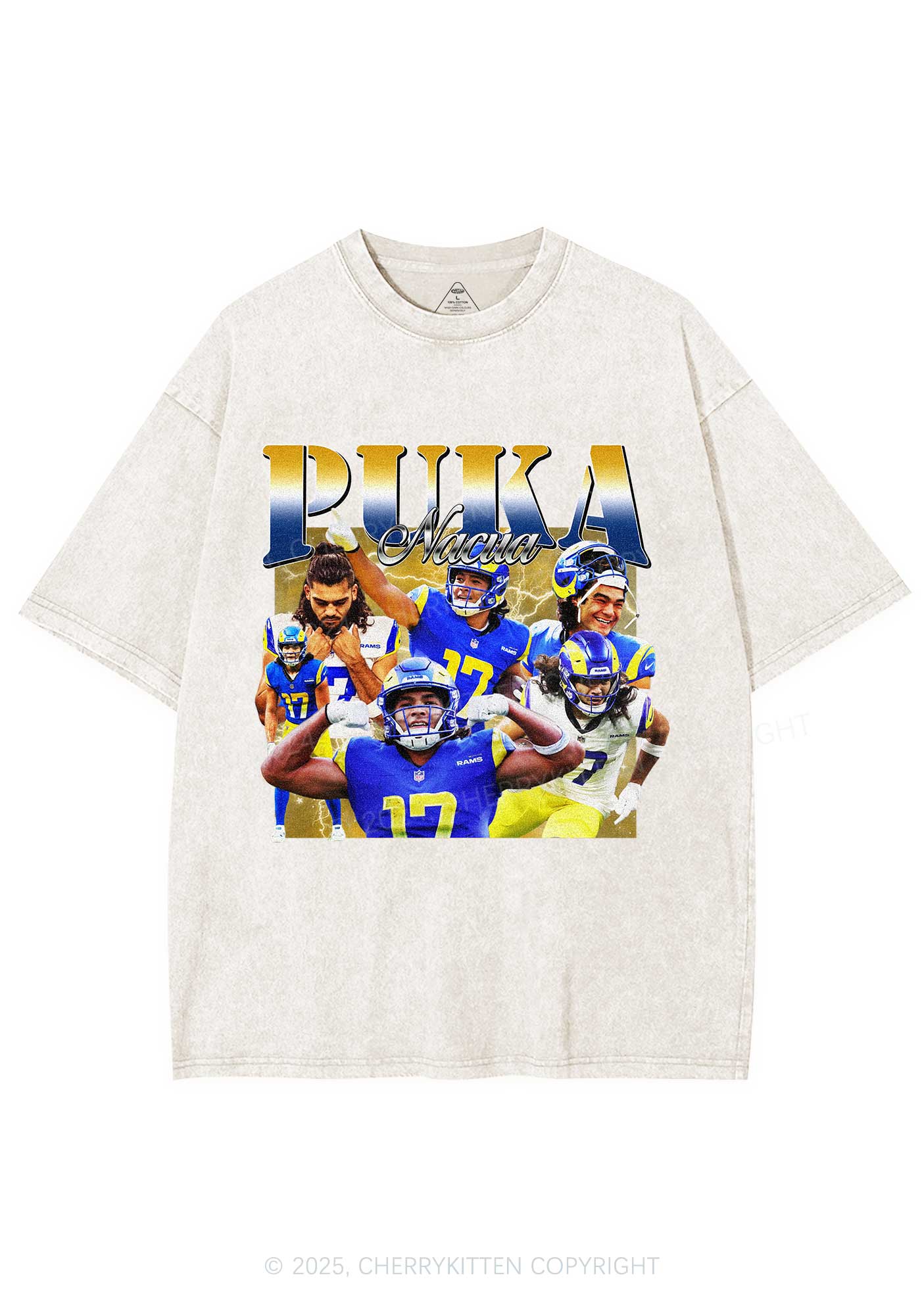 Yellow Puka Y2K Super Bowl Washed Tee Cherrykitten