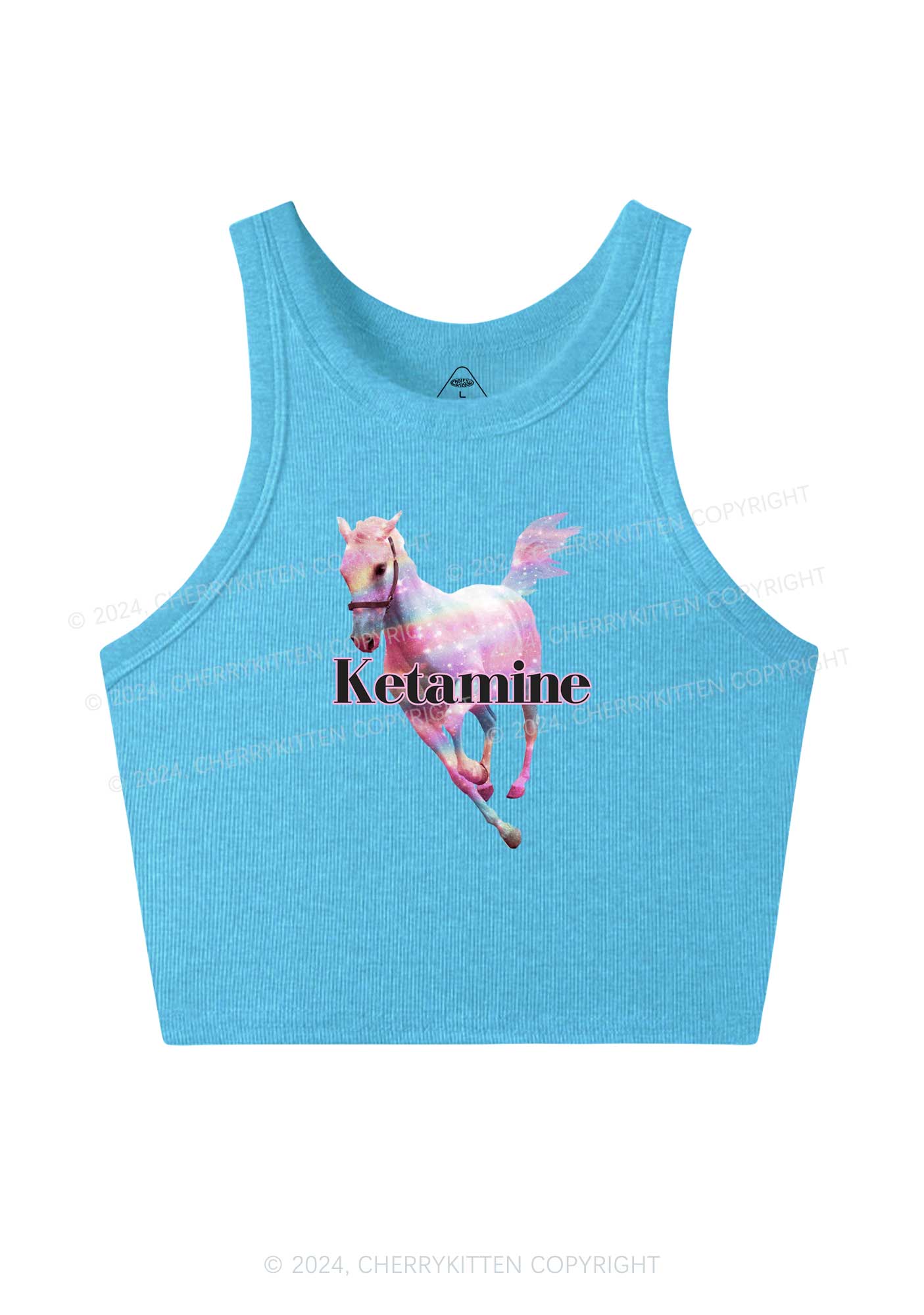 Pink Horse Y2K Crop Tank Top Cherrykitten