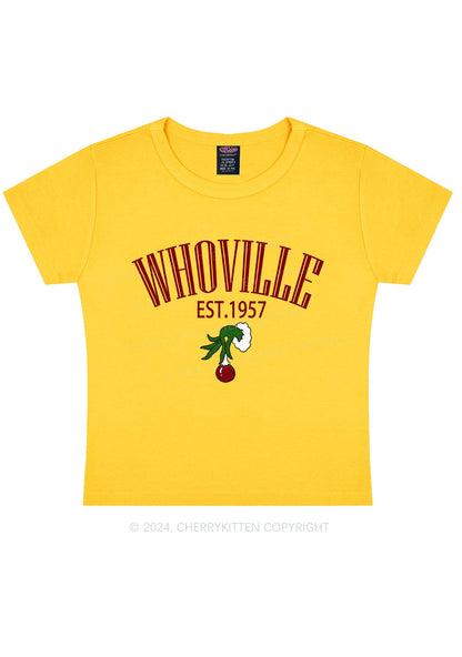 Christmas Whoville Y2K Baby Tee Cherrykitten