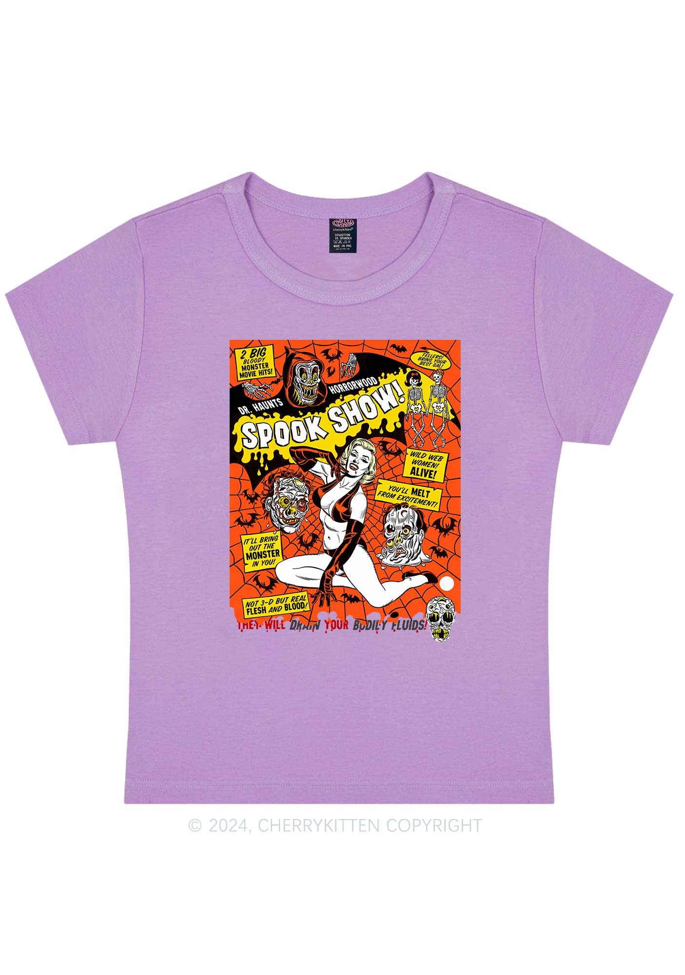 Halloween Blonde Spook Show Y2K Baby Tee Cherrykitten