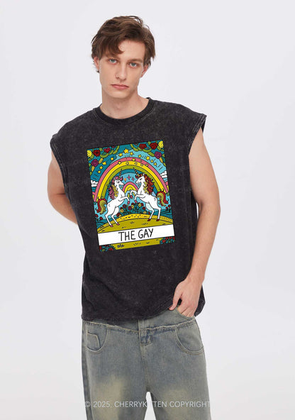 The Gay Unicorn Y2K Washed Tank Cherrykitten