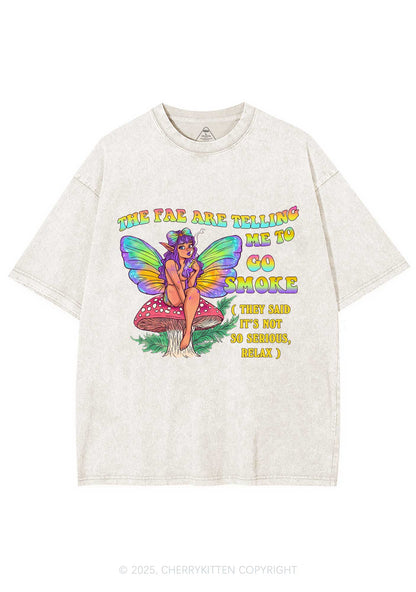 The Fae Smoke Y2K Washed Tee Cherrykitten