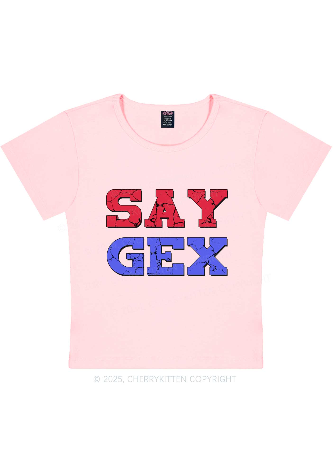 Say Gex Y2K Baby Tee Cherrykitten