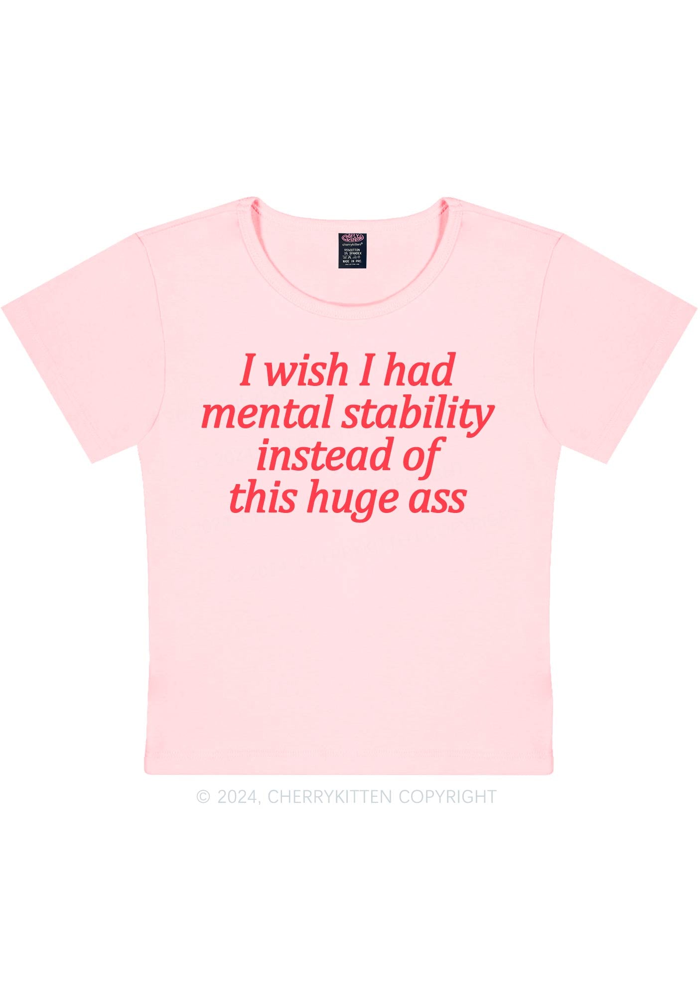 I Wish Mental Stability Y2K Baby Tee Cherrykitten