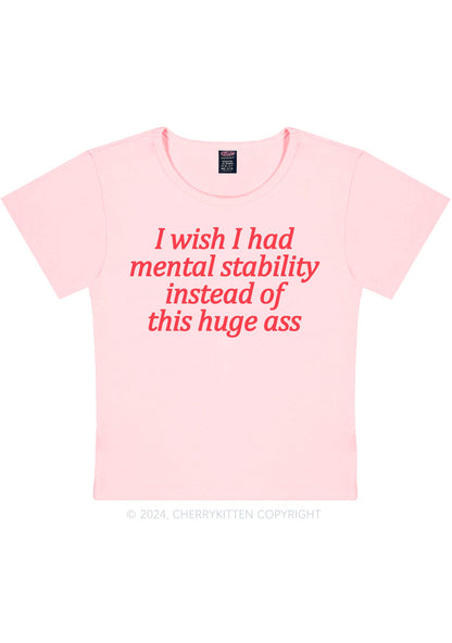 I Wish Mental Stability Y2K Baby Tee Cherrykitten