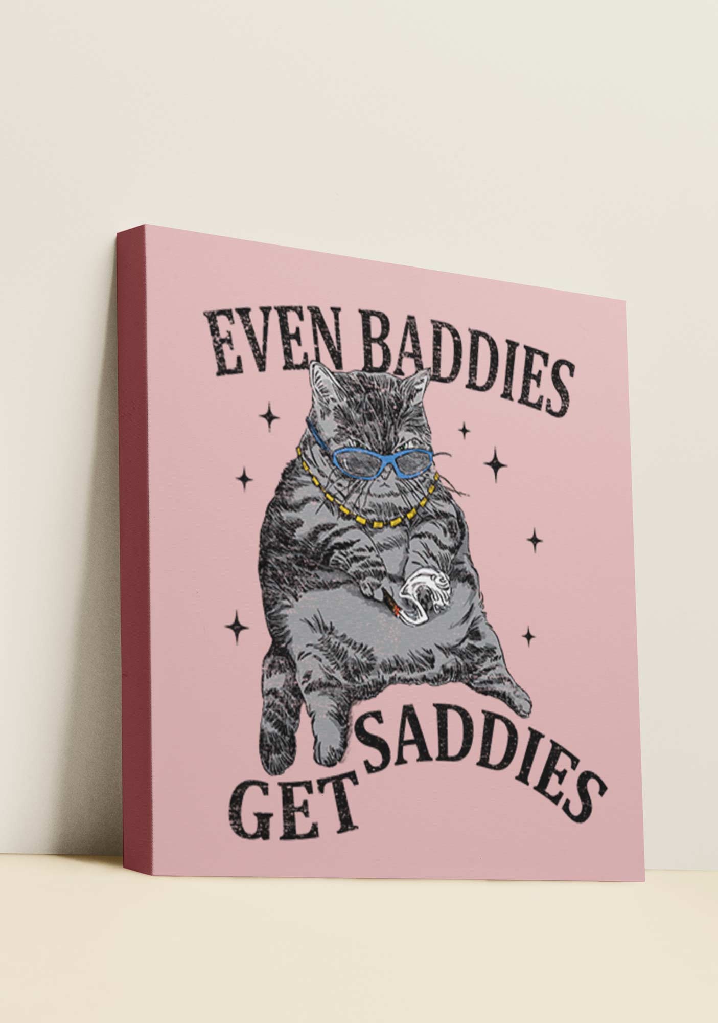 Even Baddies Get Saddies Y2K Canvas Wall Art Cherrykitten