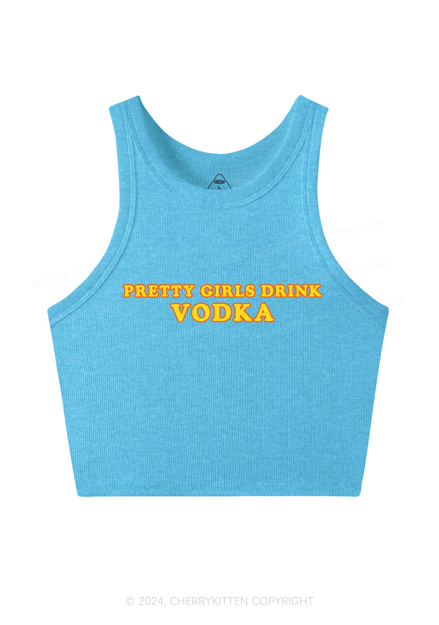 Pretty Girls Drink Vodka Y2K Crop Tank Top Cherrykitten