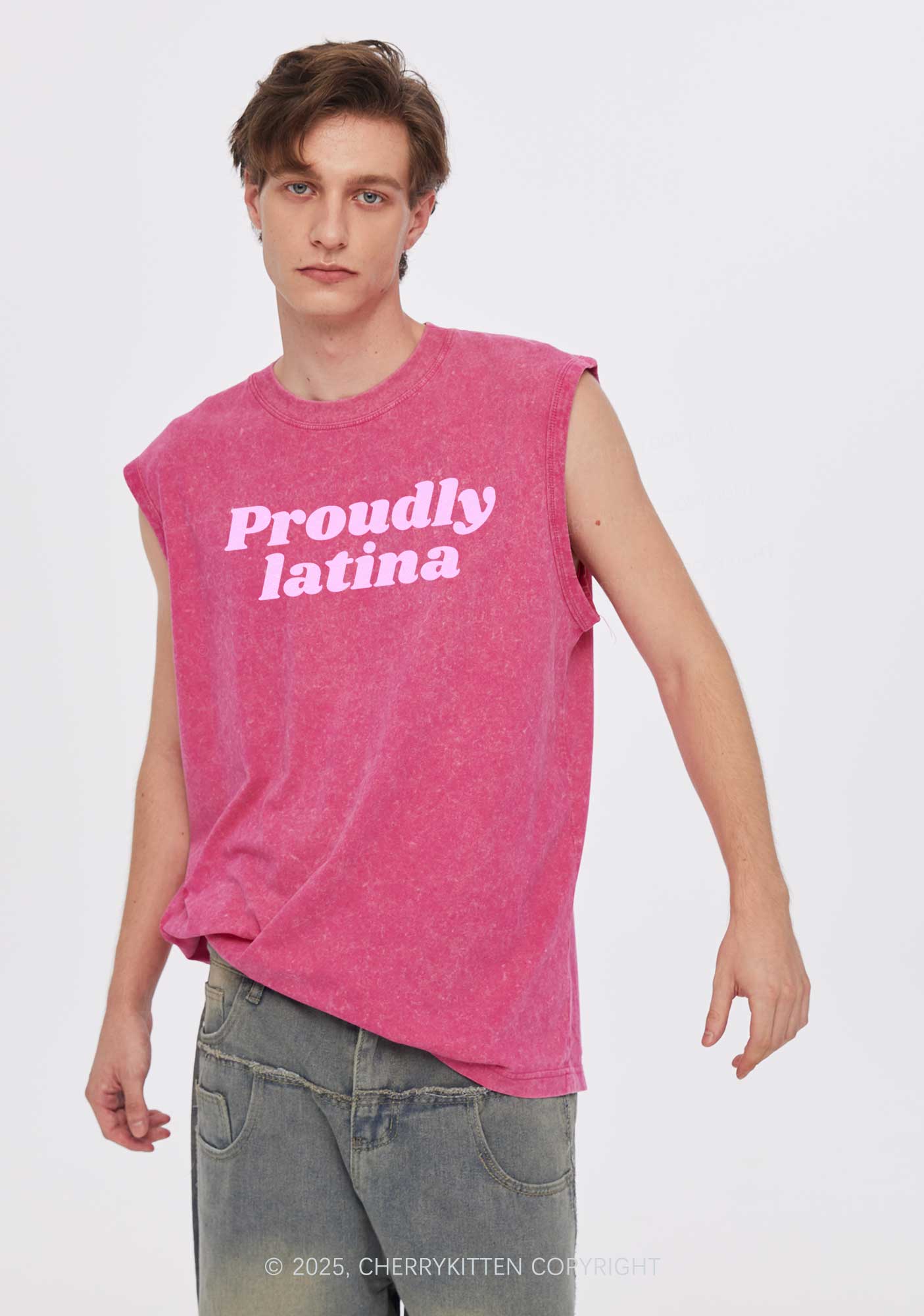 Proudly Latina Y2K Washed Tank Cherrykitten