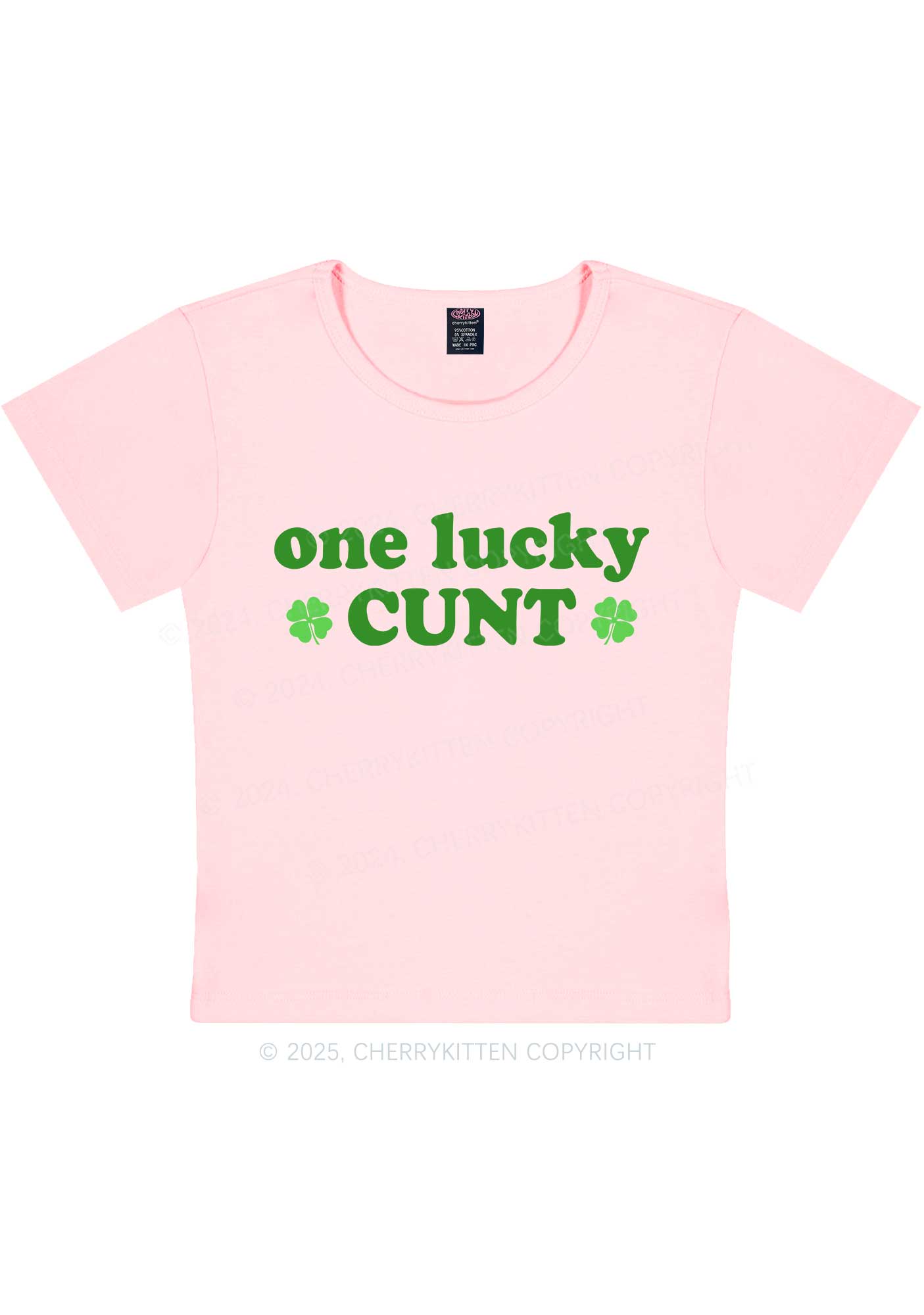 One Lucky Cxxt St Patricks Y2K Baby Tee Cherrykitten