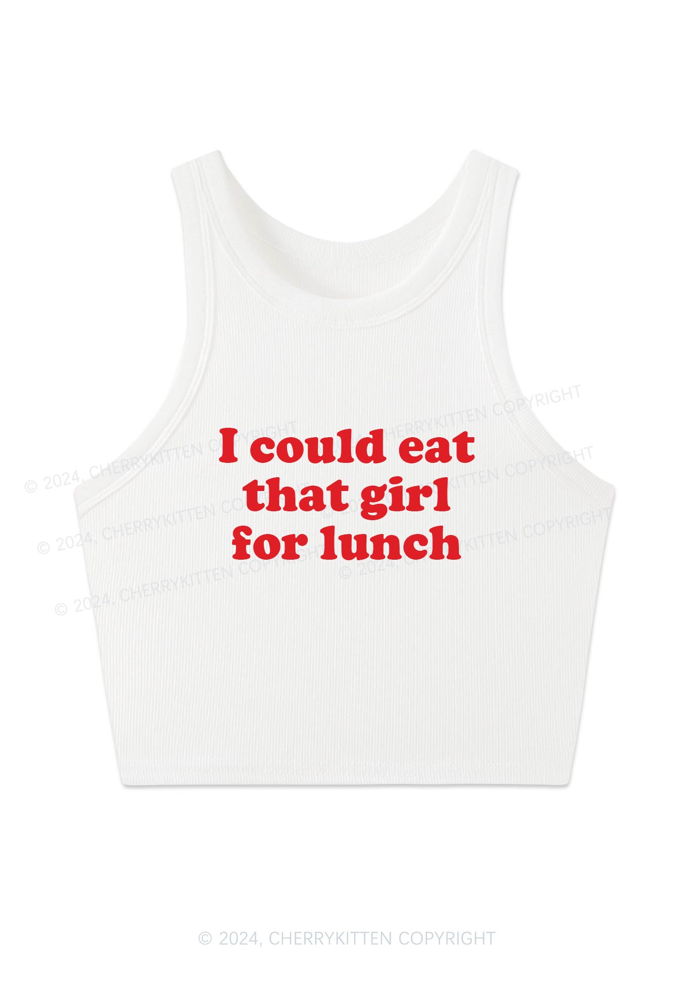 Eat Girl For Lunch Y2K Crop Tank Top Cherrykitten