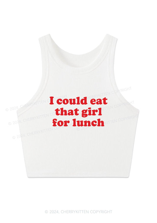 Eat Girl For Lunch Y2K Crop Tank Top Cherrykitten