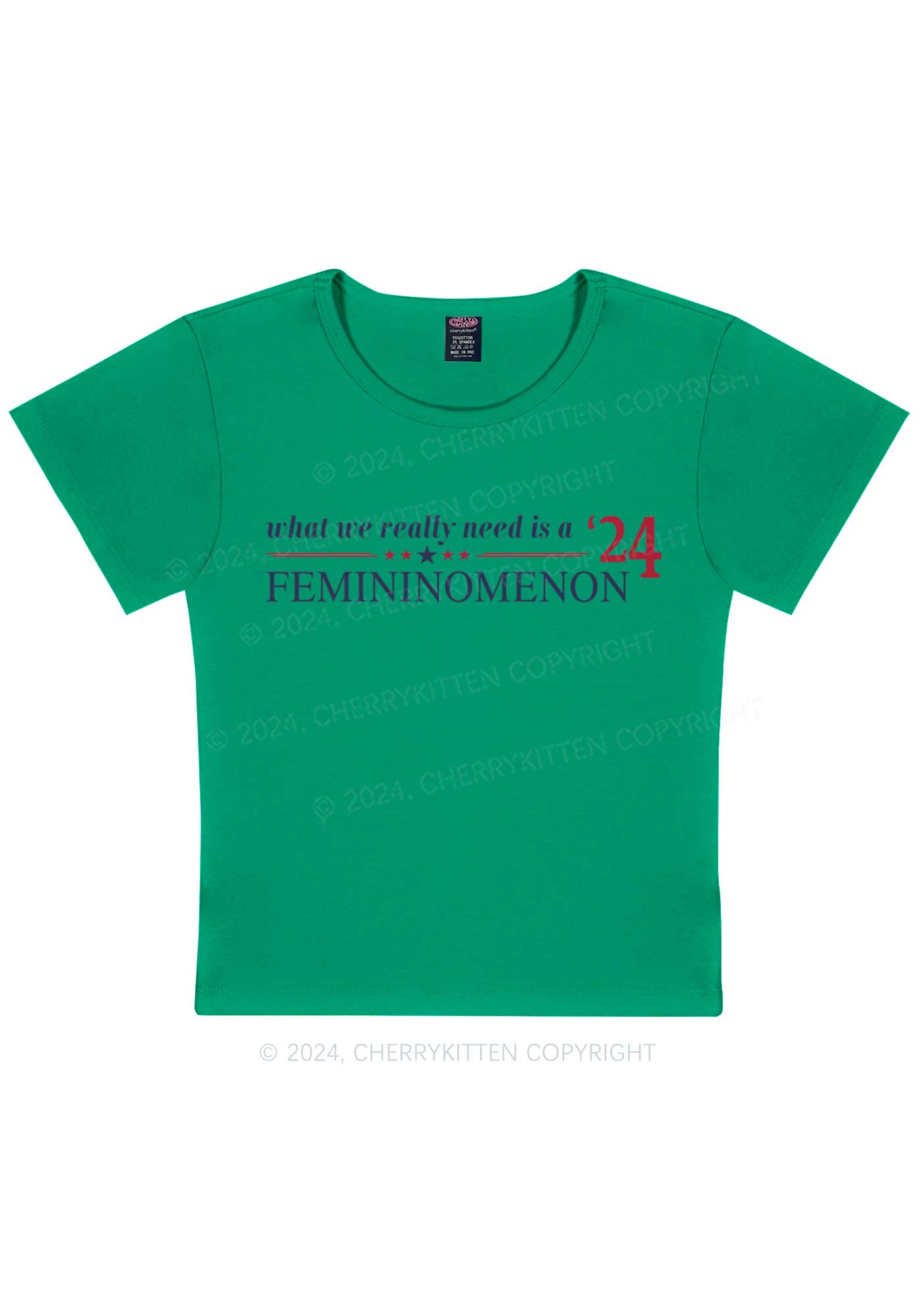 We Need Femininomenon Y2K Baby Tee Cherrykitten