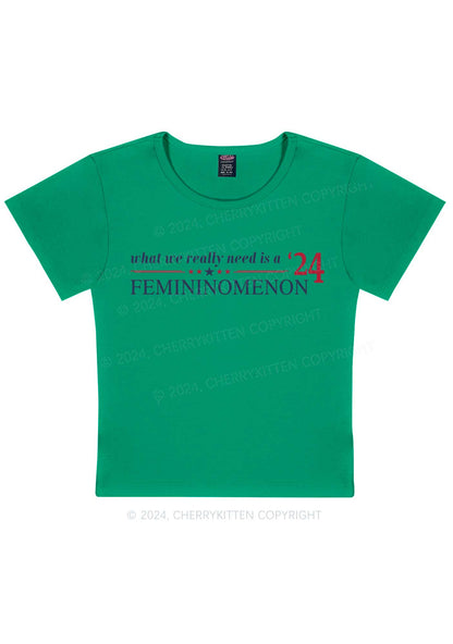 We Need Femininomenon Y2K Baby Tee Cherrykitten