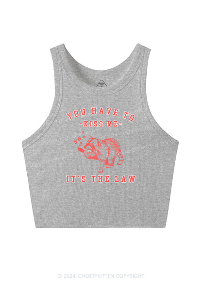 You Have To Kiss Me Y2K Valentine's Day Crop Tank Top Cherrykitten