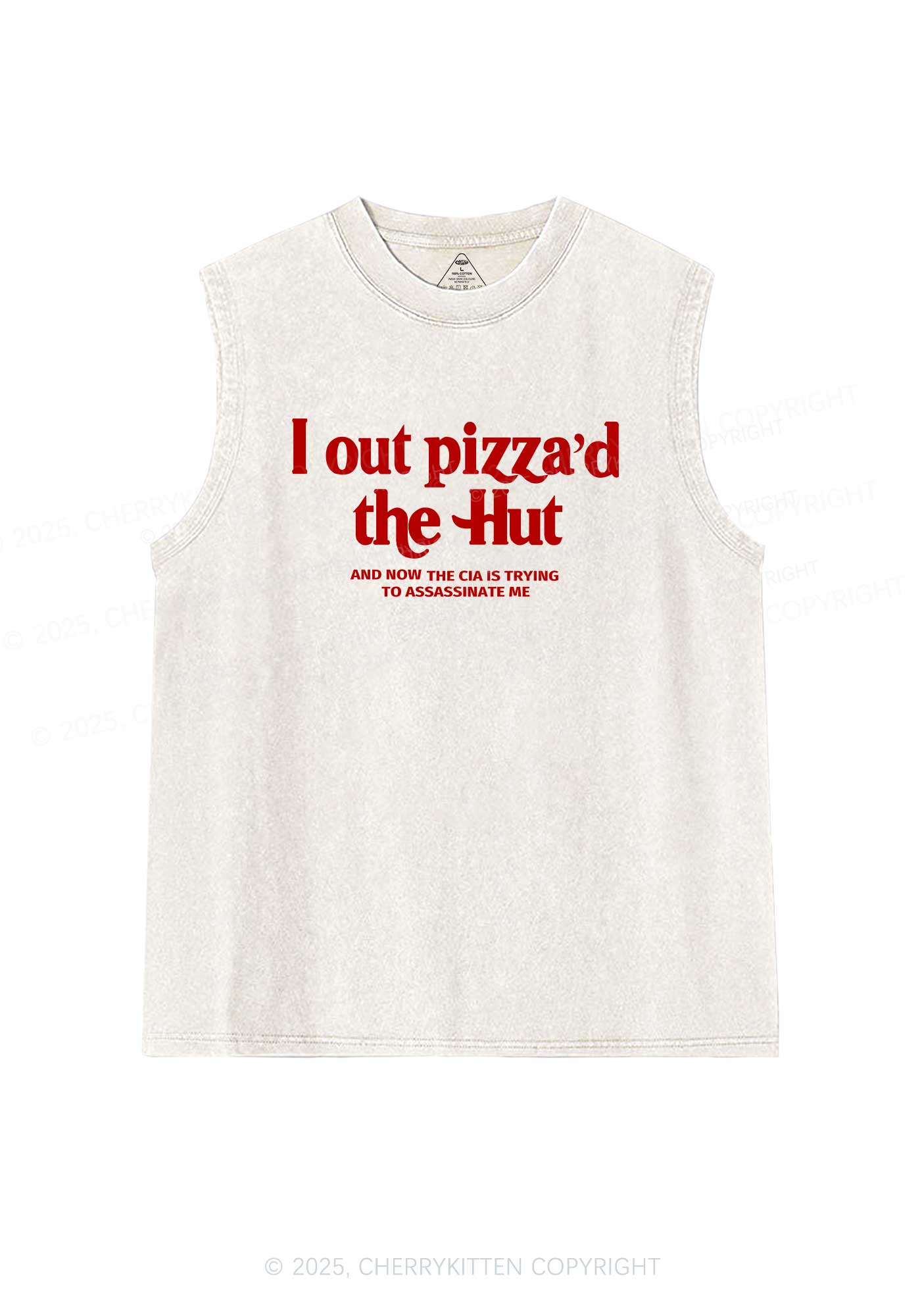 Out Pizzad The Hut Y2K Washed Tank Cherrykitten