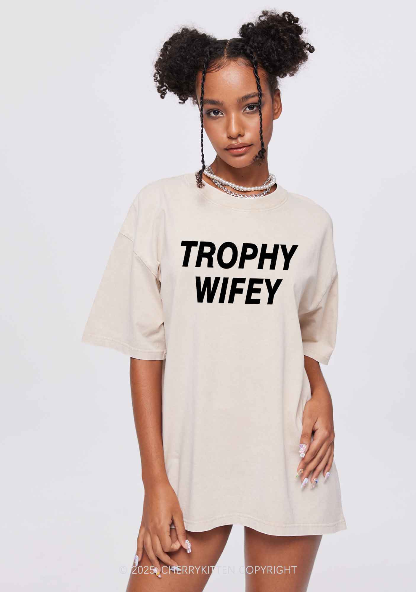 Trophy Wifey Y2K Washed Tee Cherrykitten