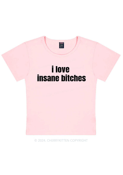 I Love Insane Bxxches Y2K Valentine's Day Baby Tee Cherrykitten