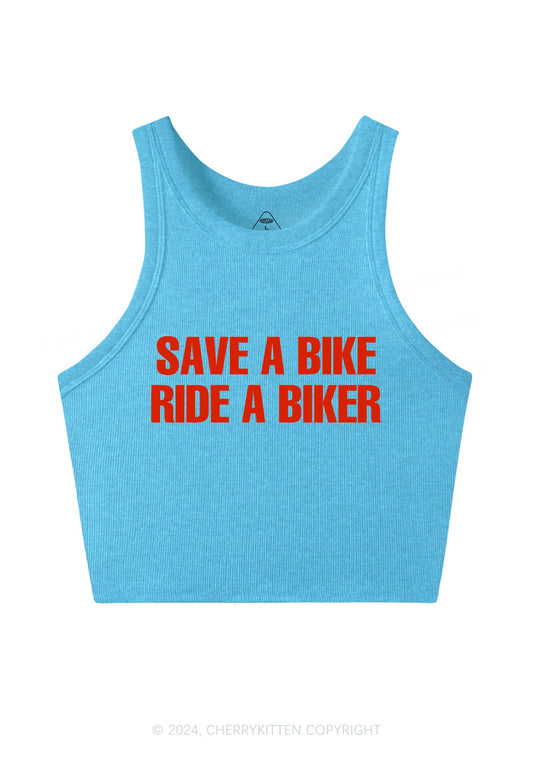 Save Bike Ride Biker Y2K Crop Tank Top Cherrykitten