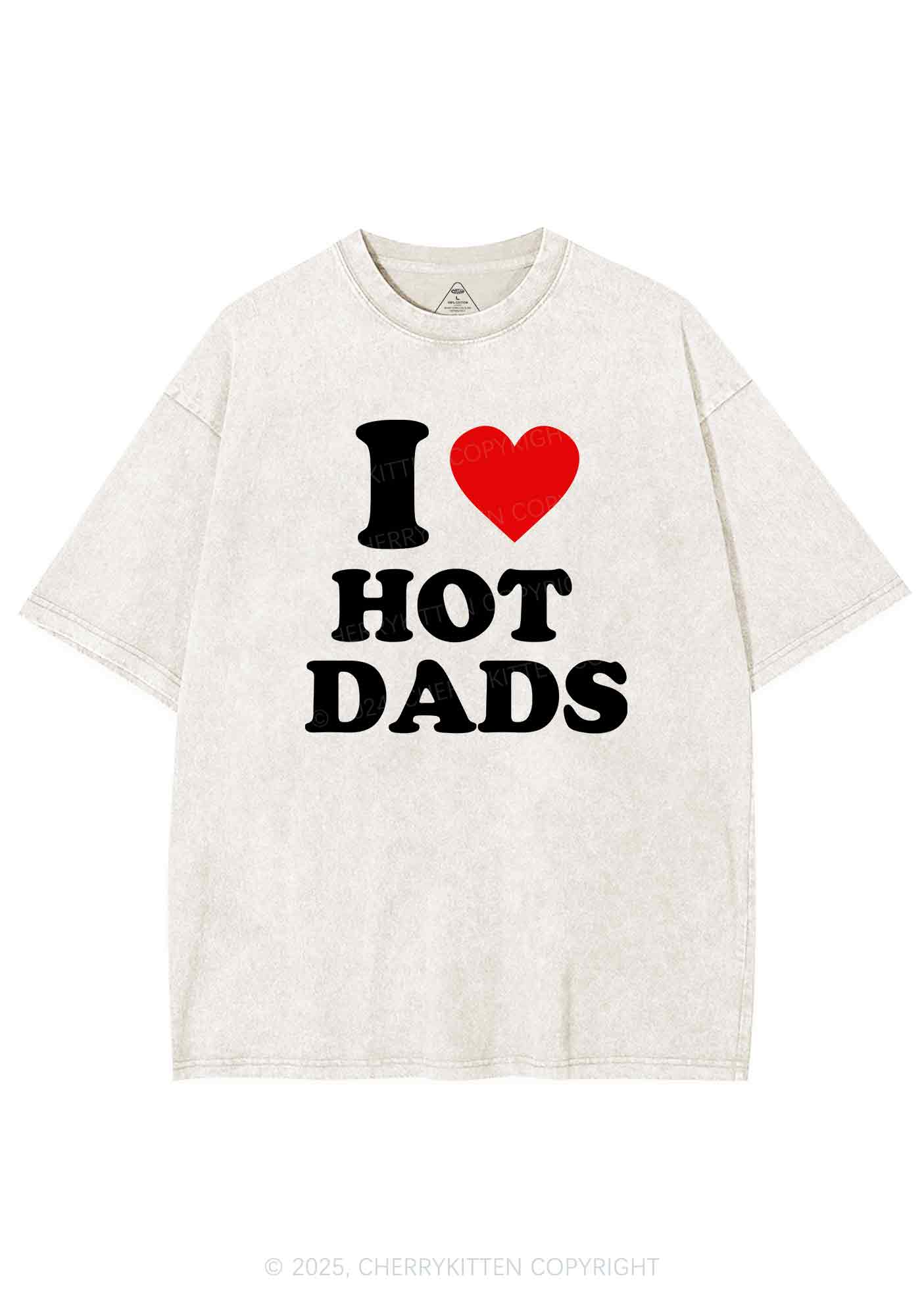 I Love Hot Dads Y2K Washed Tee Cherrykitten