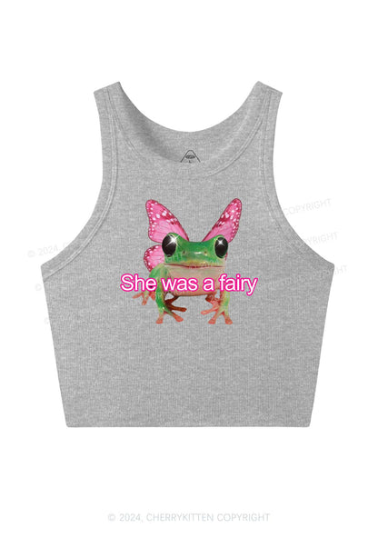 Fairy Frog Y2K Crop Tank Top Cherrykitten