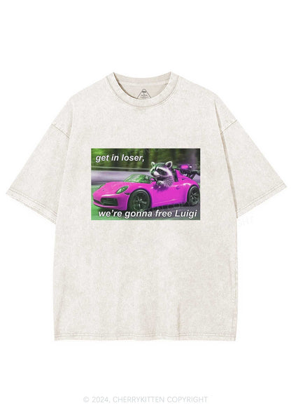 Get In Loser Free Him Y2K Washed Tee Cherrykitten