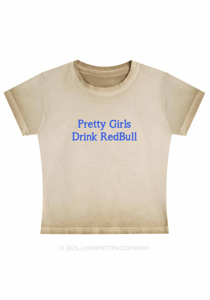 Pretty Girls Drink Redbull Y2K Vintage Classic Tee Cherrykitten