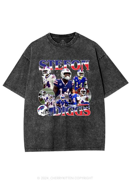 Blue Red Stefon Y2K Super Bowl Washed Tee Cherrykitten