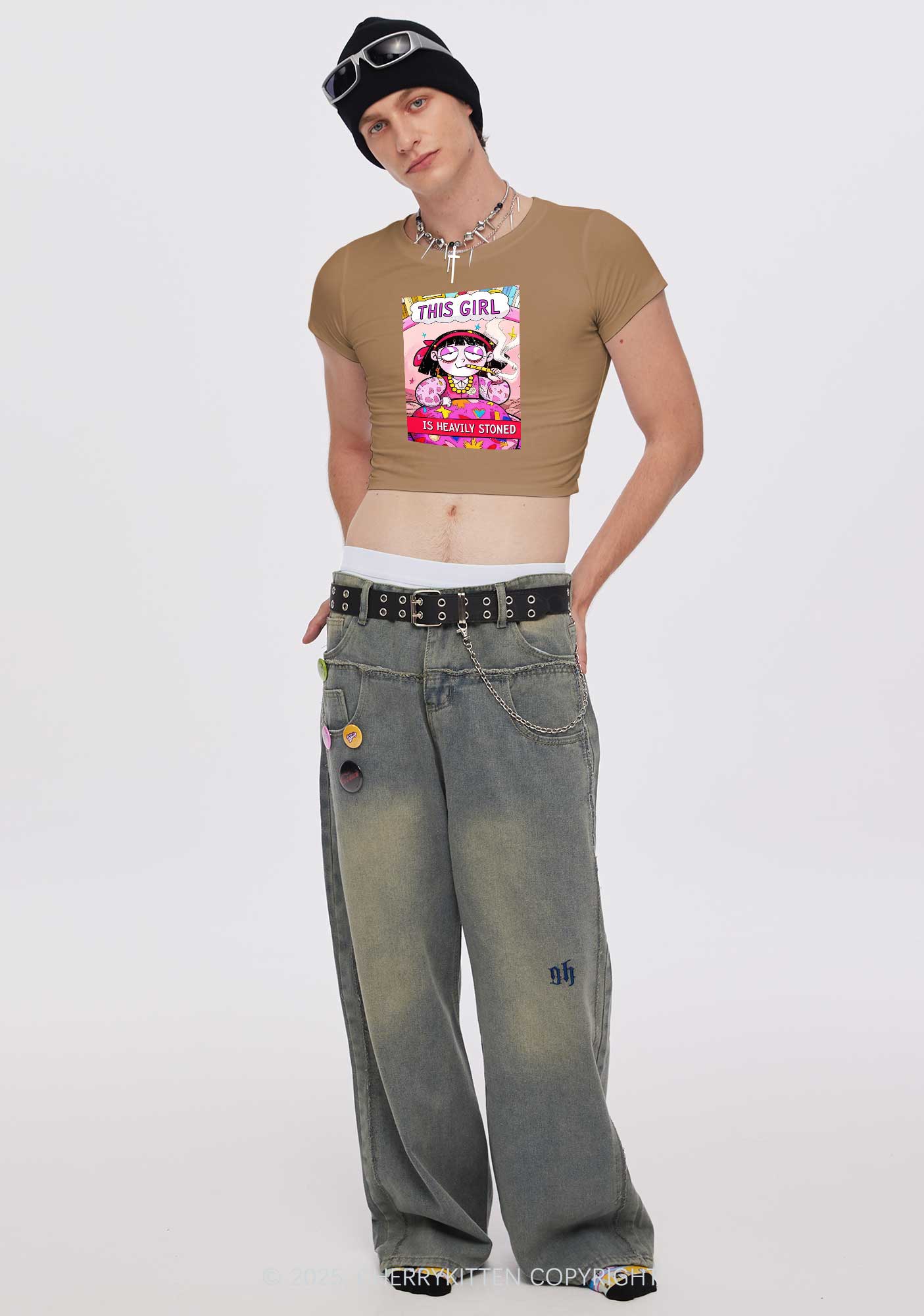 This Girl Is Heavily Stoned Y2K Baby Tee Cherrykitten