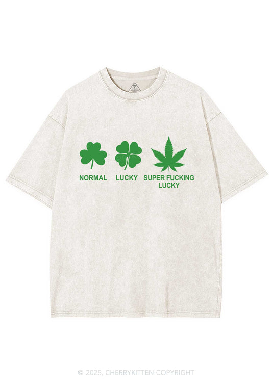 Super Fxxking Lucky St Patricks Y2K Washed Tee Cherrykitten