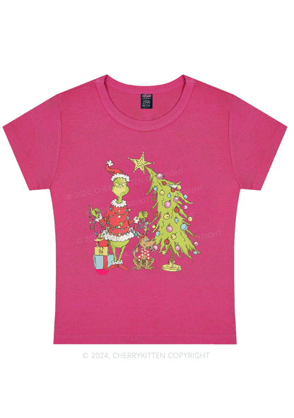 Christmas Tree Gift Y2K Baby Tee Cherrykitten