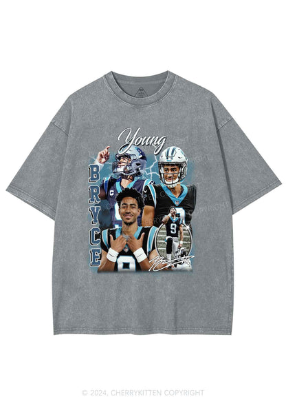 Blue Young Y2K Super Bowl Washed Tee Cherrykitten