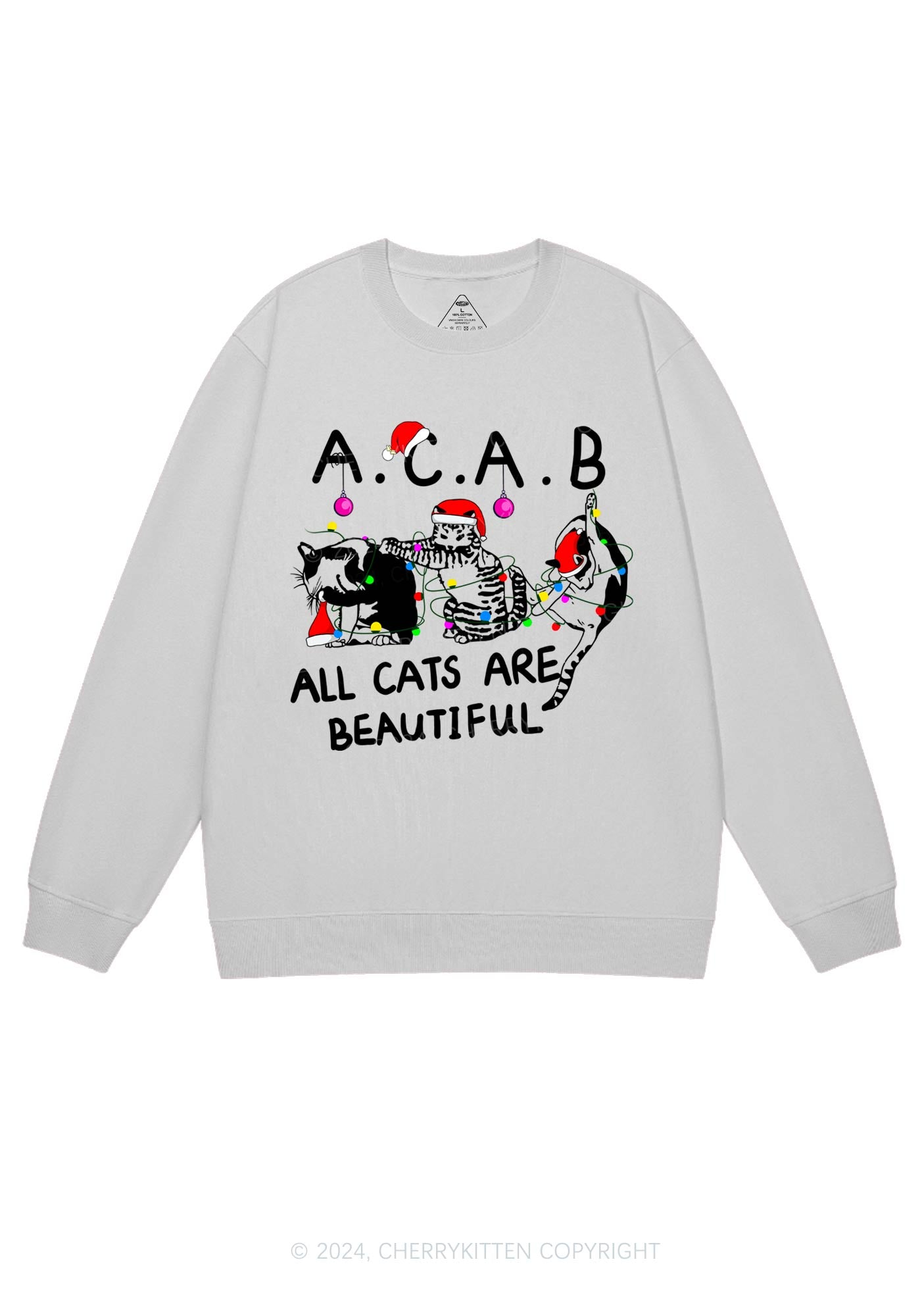 Christmas ACAB Cats Y2K Sweatshirt Cherrykitten