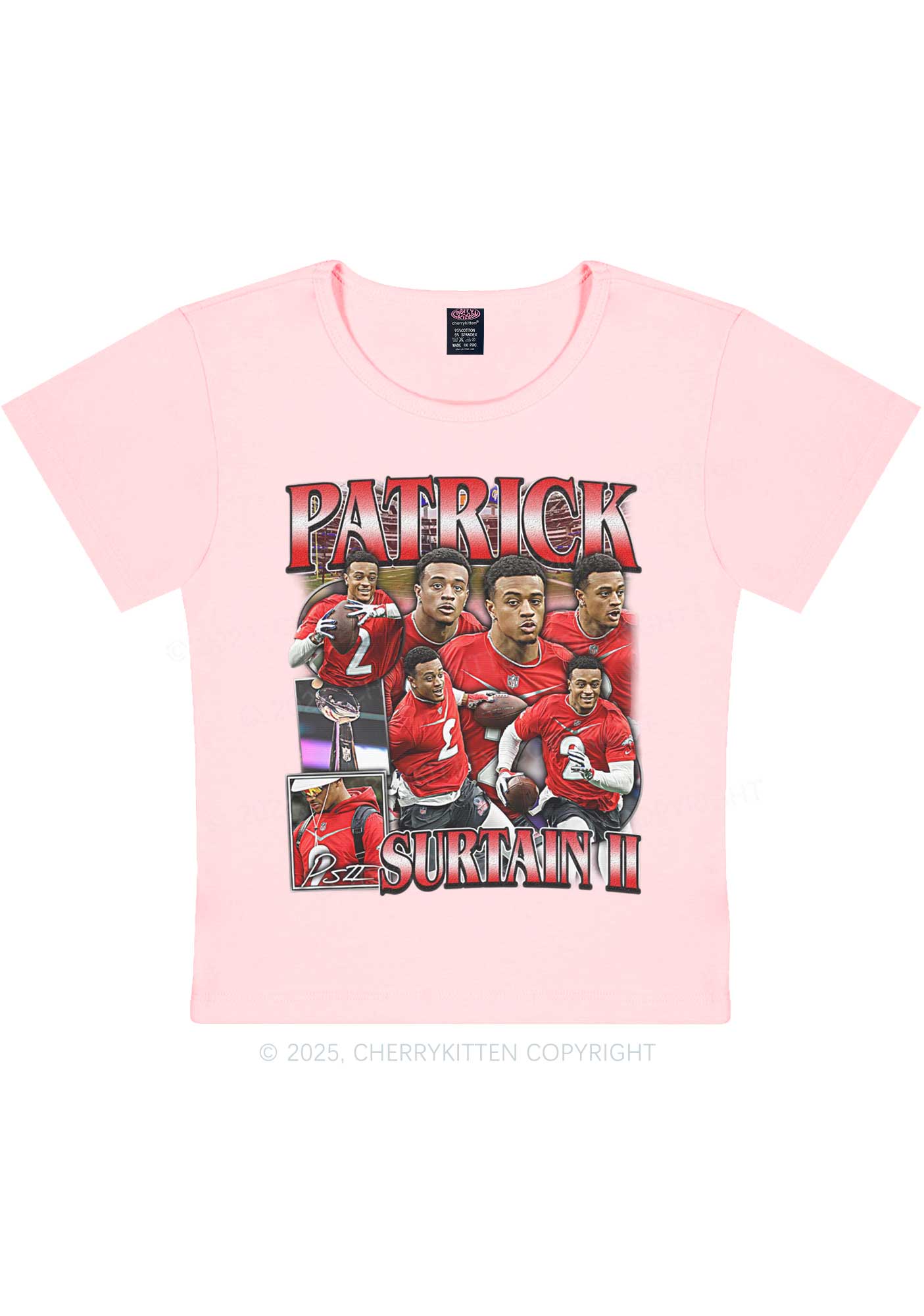 Red Patrick Y2K Super Bowl Baby Tee Cherrykitten